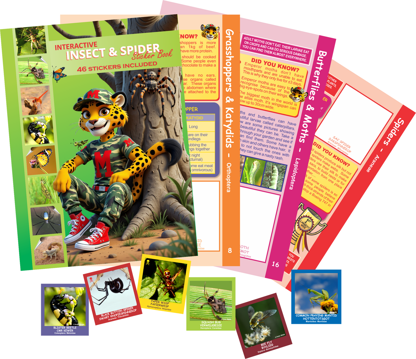 Menzo interactive insect and spider sticker book.  wildlife education insects and spiders sticker book