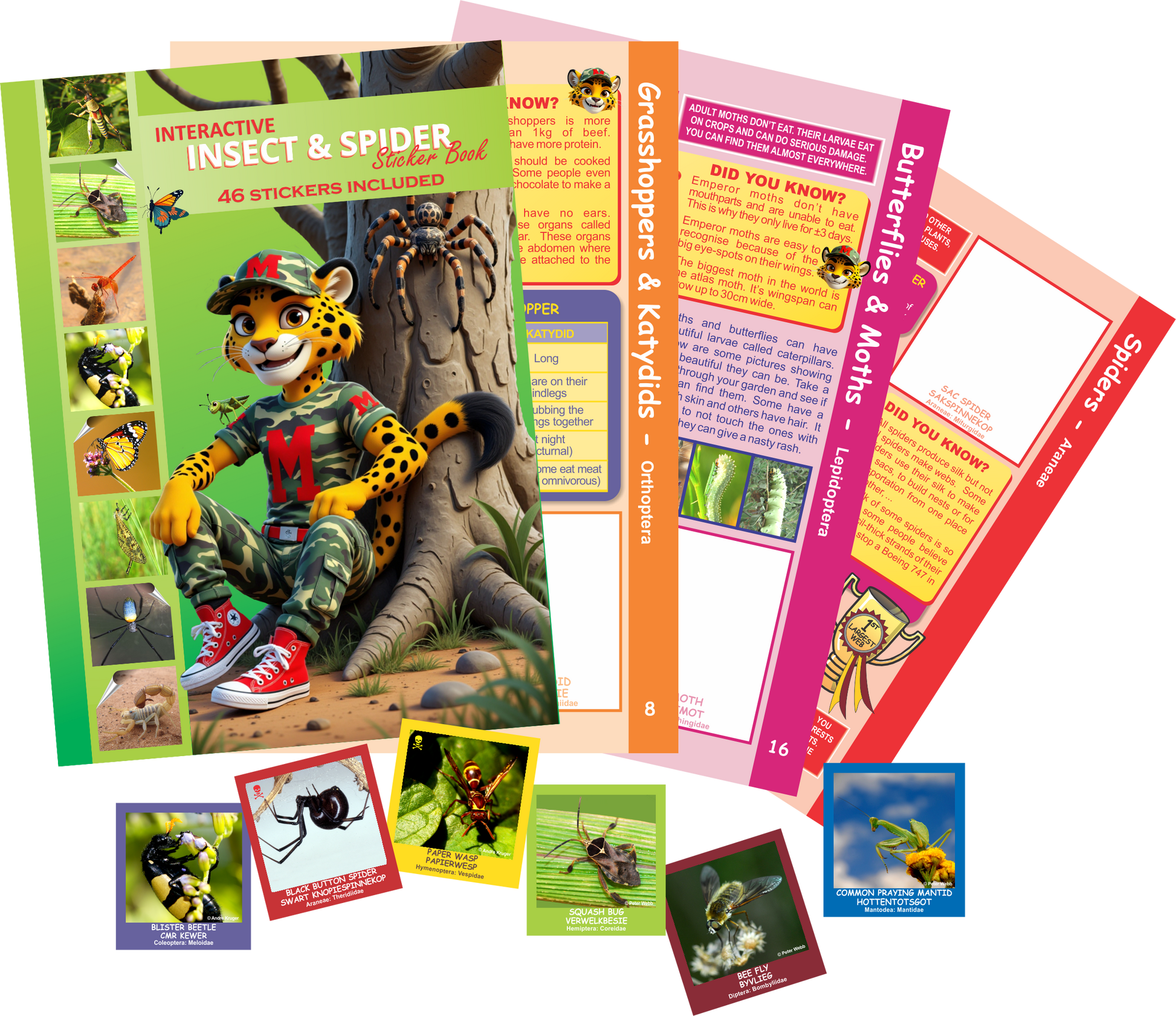 Menzo interactive insect and spider sticker book.  wildlife education insects and spiders sticker book