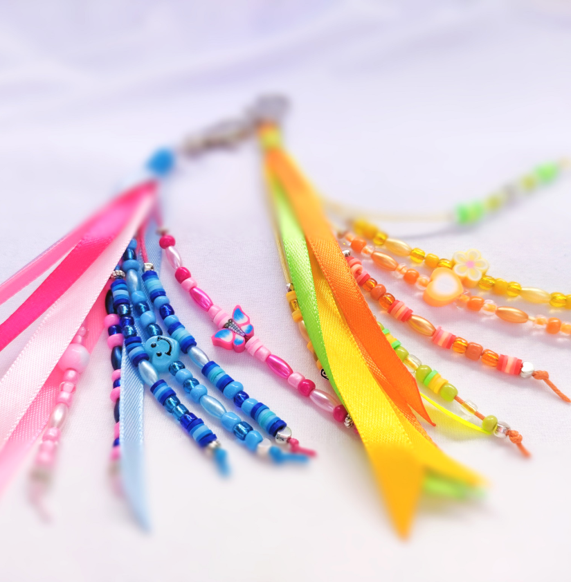 Funkid DIY beading bracelet and bag tassel make your own accessory kit fun activity for girls birthday party activity