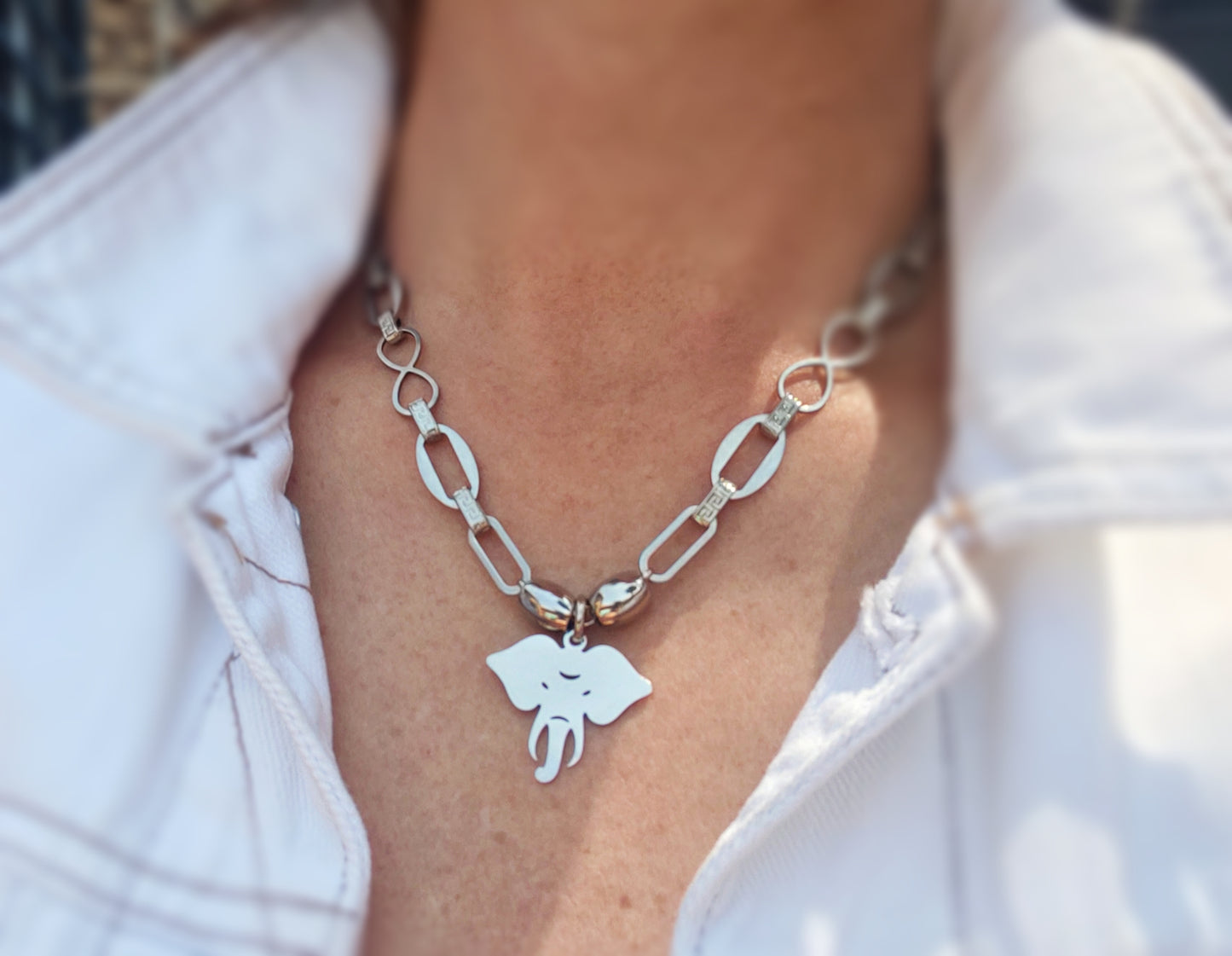 IZZY - Stainless Steel Classic Necklace with Earrings - (BULK - 12 sets)