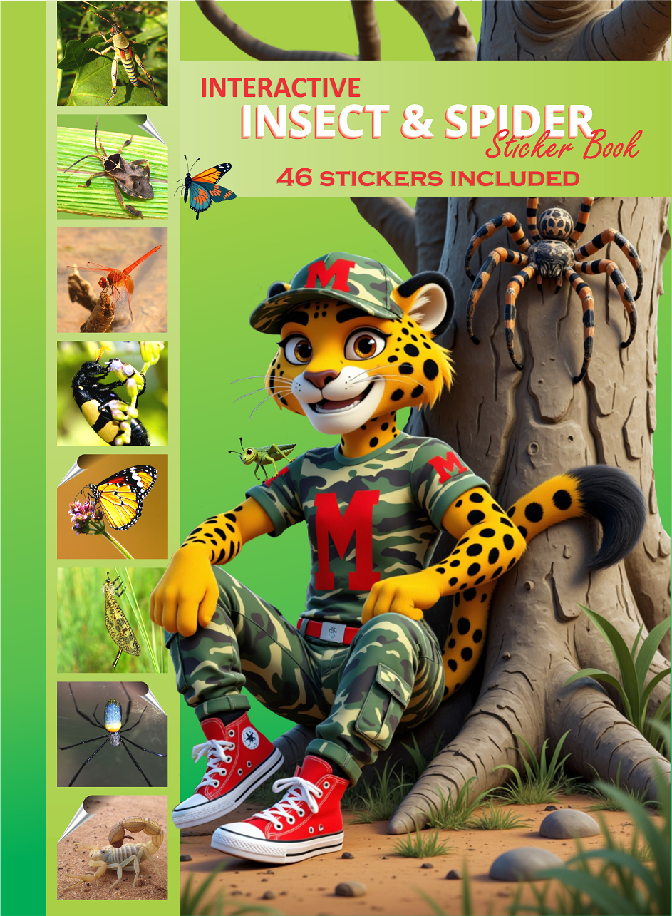 Menzo interactive insect and spider sticker book.  wildlife education insects and spiders sticker book