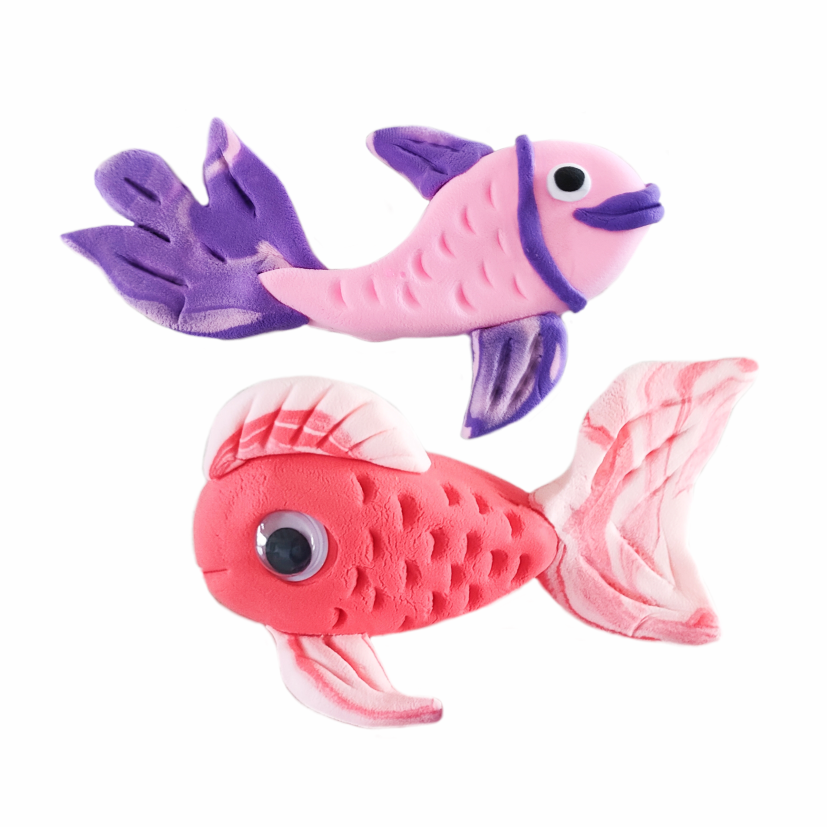 Menzo Air Dry Clay Family Fun Tub.  Kids group activities. Animal air-dry clay wildlife education creativity sea life fish
