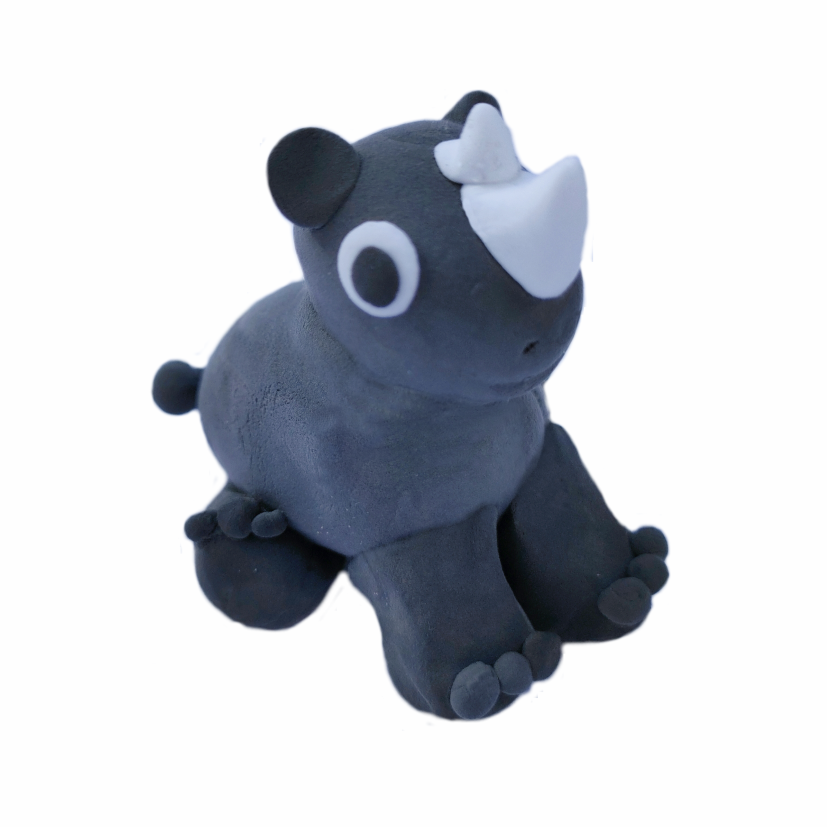 Menzo Air Dry Clay Family Fun Tub.  Kids group activities. Animal air-dry clay wildlife education creativity fine motor skill development rhino wildlife