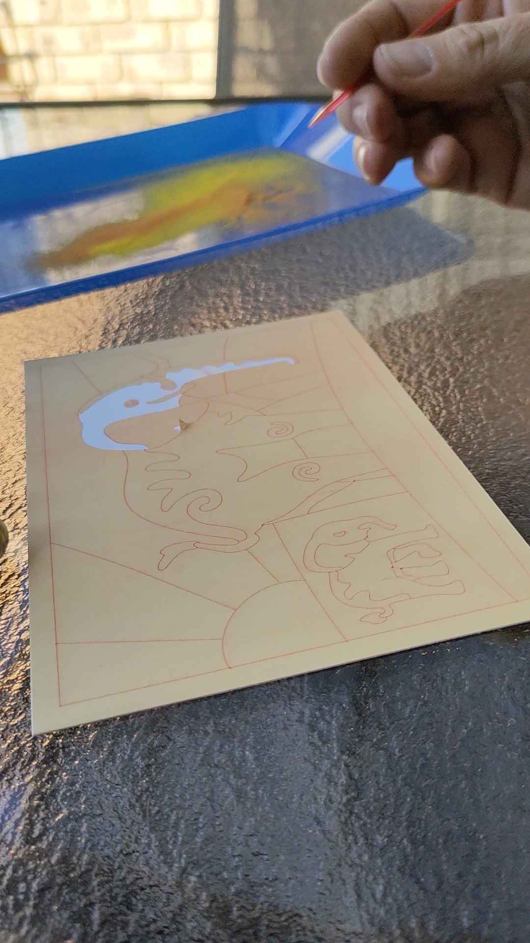 Sandart creative activity for children family fun for family holiday wildlife South Africa how to colour in with Sandart