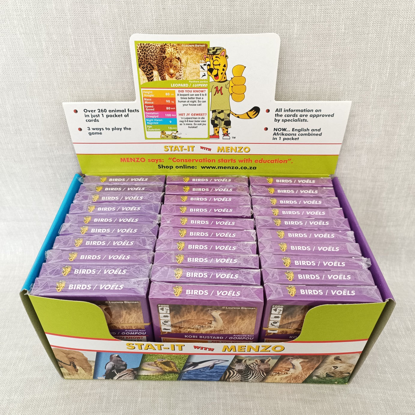 MENZO - Stat-it with Menzo Wildlife Card Series - (BULK box of 30 units)