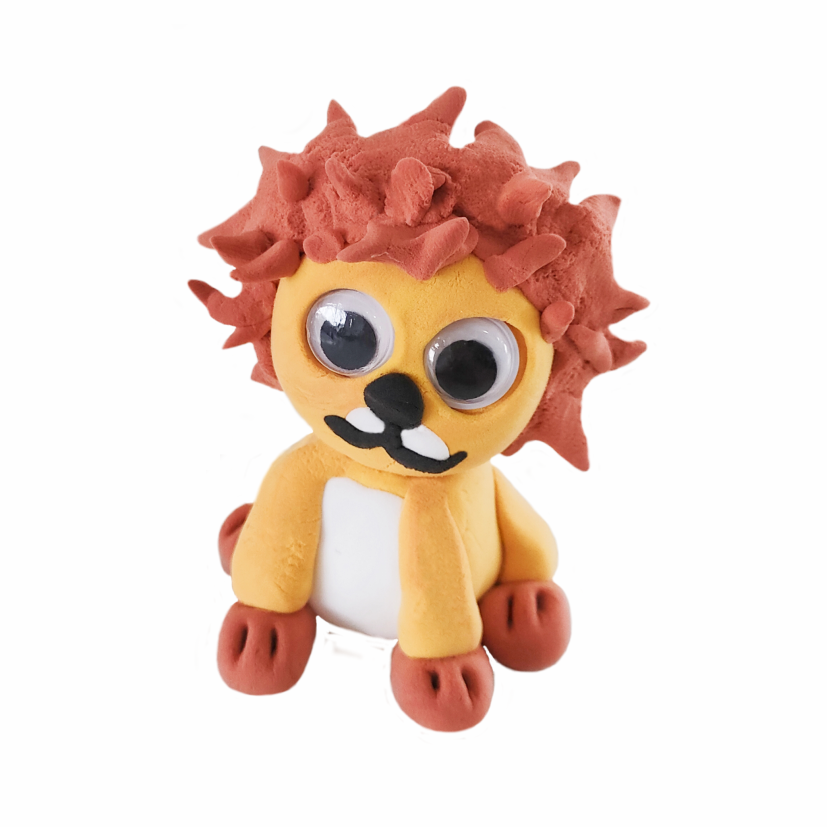 Menzo animal air dry clay ideas Lion family fun activity