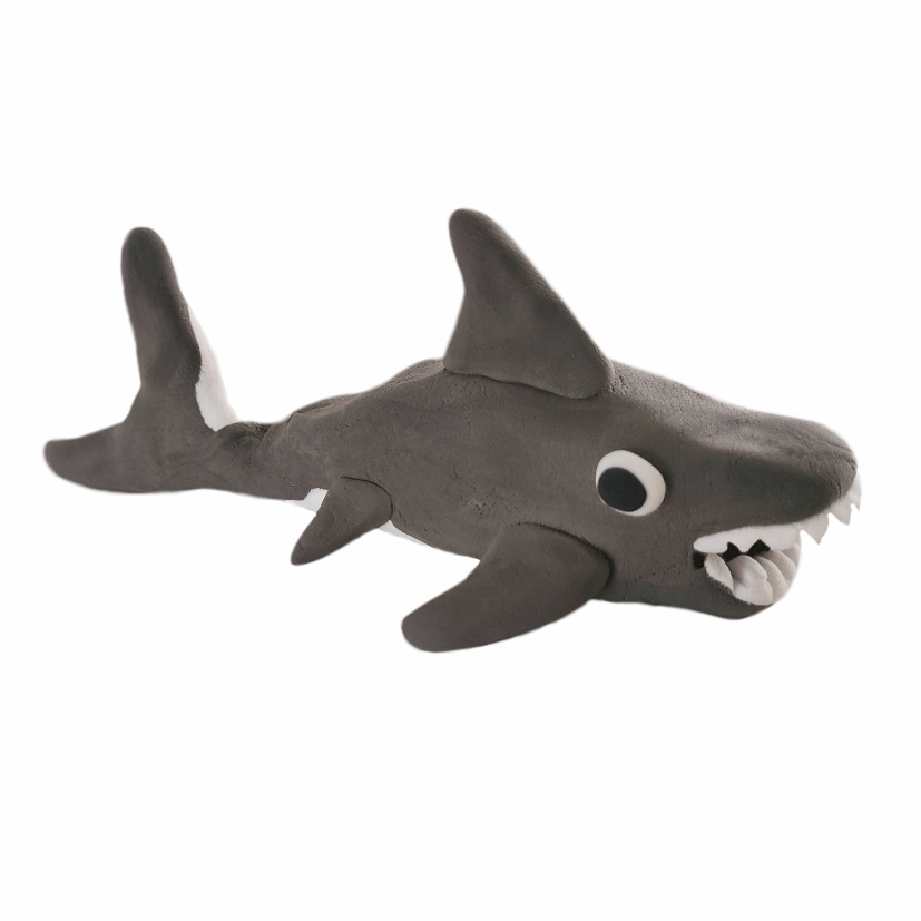 Menzo animal air dry clay ideas shark family fun activity