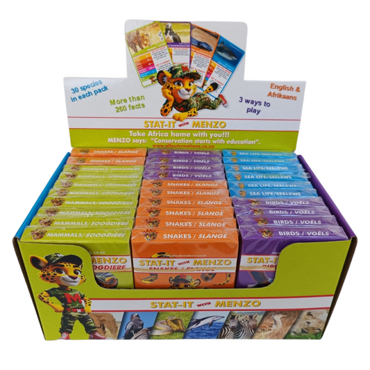 Stat-it with MENZO Educational Wildlife cards (Bulk - 30 packets/display box)